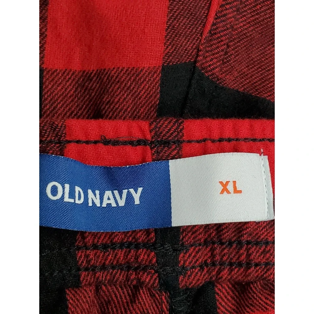 Old Navy Men Sleepwear XL Red Plaid Pajama Pants 28